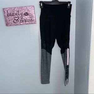 VS PINK Black and Gray Mesh Leggings